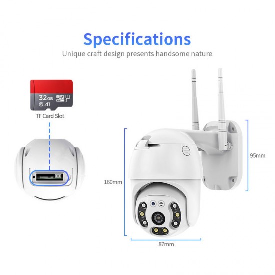 360 Derece 1080P Ptz Kamera Dış Mekan IP Gece Görüşlü Güvenlik Kamerası 360 Derece 1080P Ptz Kamera Dış Mekan IP Gece Görüşlü Güvenlik Kamerası
