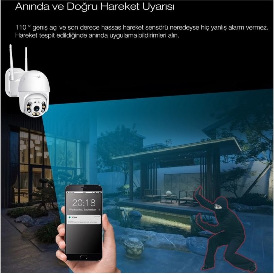 360 Derece 1080P Ptz Kamera Dış Mekan IP Gece Görüşlü Güvenlik Kamerası 360 Derece 1080P Ptz Kamera Dış Mekan IP Gece Görüşlü Güvenlik Kamerası