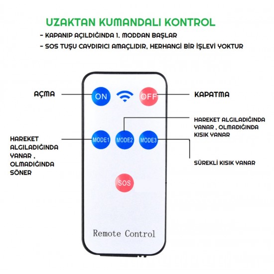 Güneş Panelli Solar Projektör Lamba Uzaktan Kumandalı Şarjlı Solar Lamba