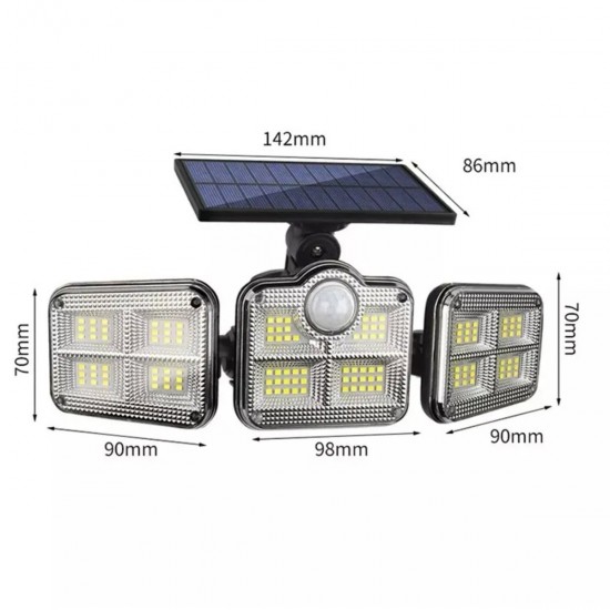 Güneş Enerjili 122 Ledli Üç Başlıklı Solar Garaj Lambası ve Bahçe Lambası Güneş Enerjili 122 Ledli Üç Başlıklı Solar Garaj Lambası ve Bahçe Lambası