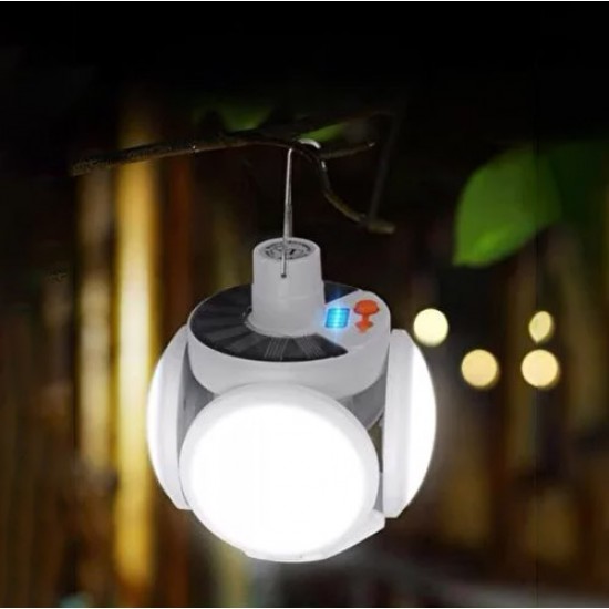 Solar Panelli Şarjlı Kamp Lambası Papatya Güneş Panelli Lamba