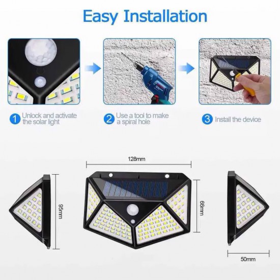 100 Ledli Güneş Panelli Duvar Lambası Solar Aydınlatma 100 Ledli Güneş Panelli Duvar Lambası Solar Aydınlatma
