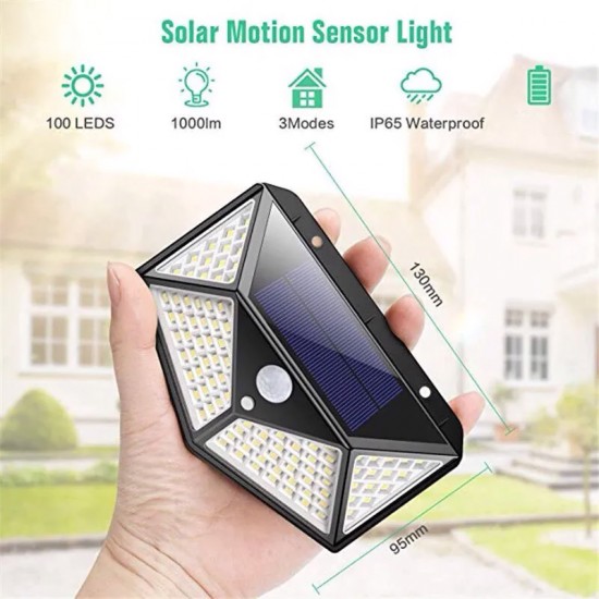 100 Ledli Güneş Panelli Duvar Lambası Solar Aydınlatma 100 Ledli Güneş Panelli Duvar Lambası Solar Aydınlatma