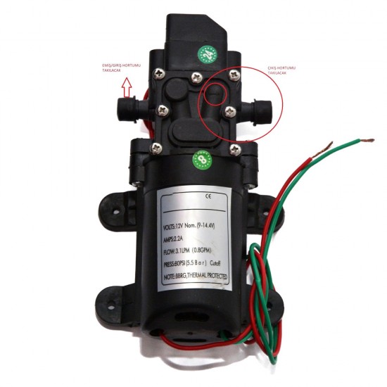 12V Tek Motorlu Hidrafor Basınç Ayarlı Su Motoru 12V Tek Motorlu Hidrafor Basınç Ayarlı Su Motoru