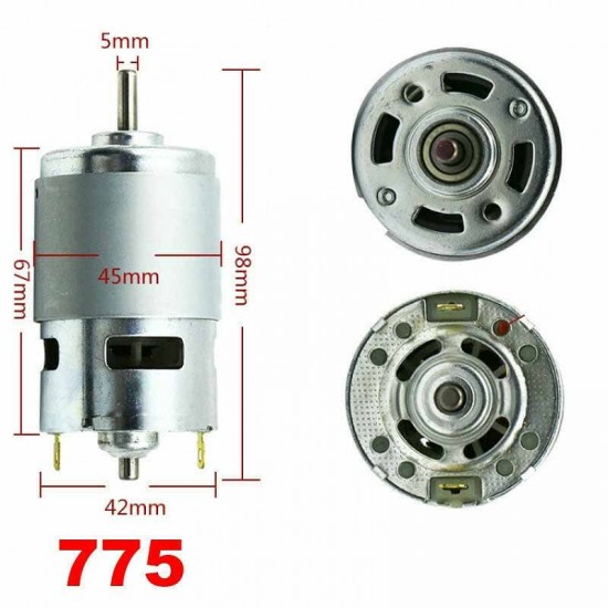 12v - 36v 775 Dc Motor Güçlü Hobi Motoru