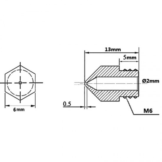 0.2 mm MK8 Pirinç Nozzle 3D Yazıcı Nozle 1.75mm 0.2 mm MK8 Pirinç Nozzle 3D Yazıcı Nozle 1.75mm