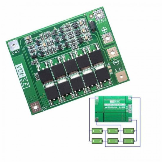 3S Bms 40A 18650 Lityum Pil Şarj Devresi ( Balanssız ) 3S Bms 40A 18650 Lityum Pil Şarj Devresi ( Balanssız )