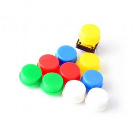 Push Buton ve Renkli Kapak Seti 12x12x7.3mm 50 Parça Push Buton ve Renkli Kapak Seti 12x12x7.3mm 50 Parça