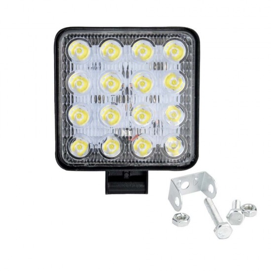Off Road Beyaz Işık Sis Farı Lambası 16 Led Kare 12-24v Off Road Beyaz Işık Sis Farı Lambası 16 Led Kare 12-24v