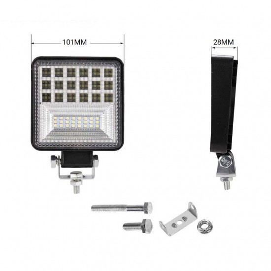 Off Road Tekne Sis Farı Lambası 42 Led Kare 12-24v 126w Off Road Tekne Sis Farı Lambası 42 Led Kare 12-24v 126w