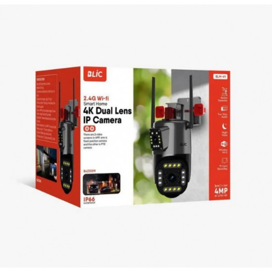 360 PTZ 4K Çift Kameralı IP Güvenlik Kamerası ( 8x Dijital Zoom Kamera, Gece Görüşlü, Blic Blm-49 ) 360 PTZ 4K Çift Kameralı IP Güvenlik Kamerası ( 8x Dijital Zoom Kamera, Gece Görüşlü, Blic Blm-49 )
