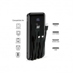 Blic BPB3 10.000 mAh Dijital Göstergeli Dahili Kablolu Powerbank 