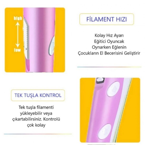 3DPen-2 3D Kalem Ekranlı Usb Kablolu Pembe Renk 3D Yazıcı Kalem ( 1.75MM 9M Filament Hediyeli ) 3DPen-2 3D Kalem Ekranlı Usb Kablolu Pembe Renk 3D Yazıcı Kalem ( 1.75MM 9M Filament Hediyeli )